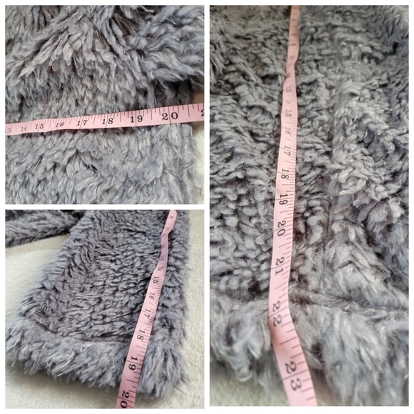 Dylan | NWT Chic Cozy Gray Faux Fur 3/4 Sleeve Teddy Coat (SIZE M) - Picture 13 of 15